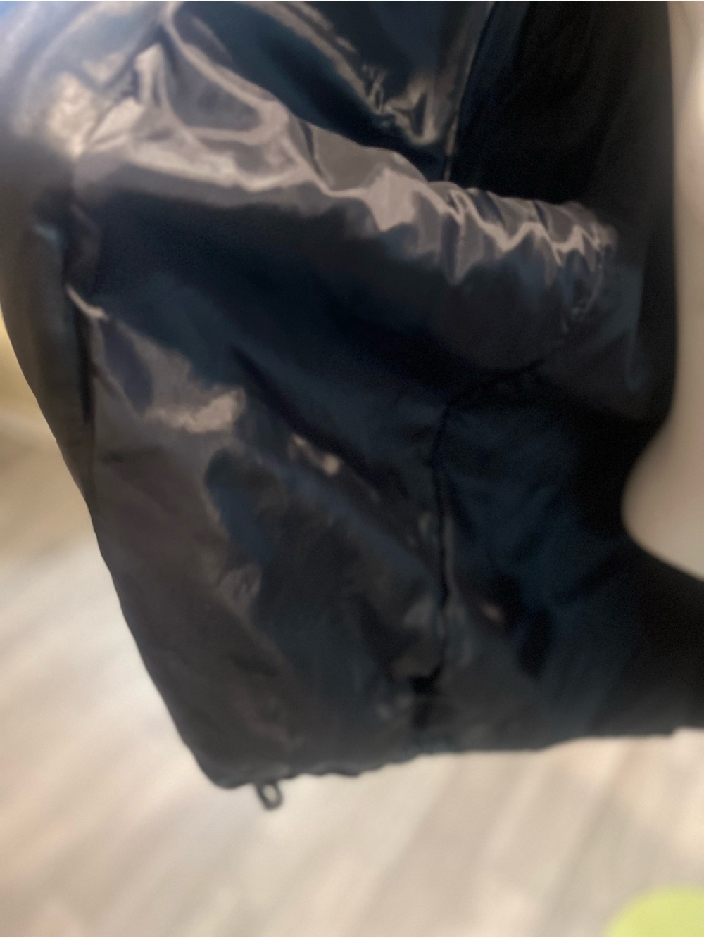 Black Leather Minimalist Grunge Vintage Zip-Front Jacket with Quilted Collar - Picture 9 of 10